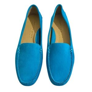 Patricia Green New Jillian Moccasin Loafers Turquoise Suede